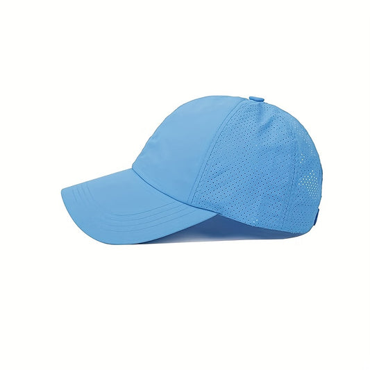Baseball Cap Made of Breathable Mesh With a Ponytail Opening